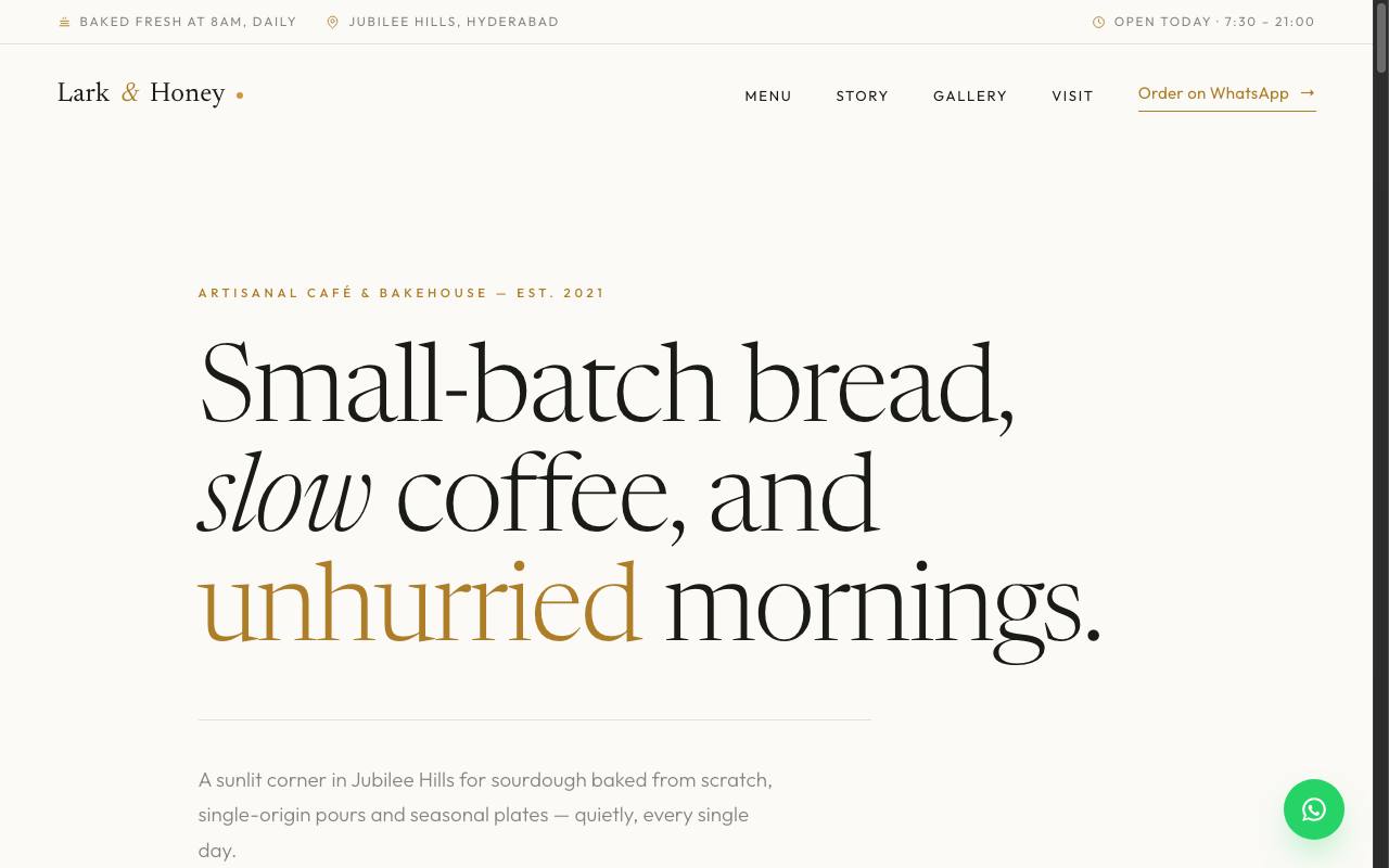 Lark & Honey website preview