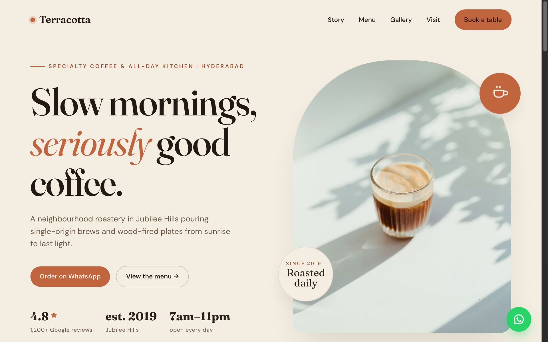 Terracotta Coffee & Kitchen on a laptop