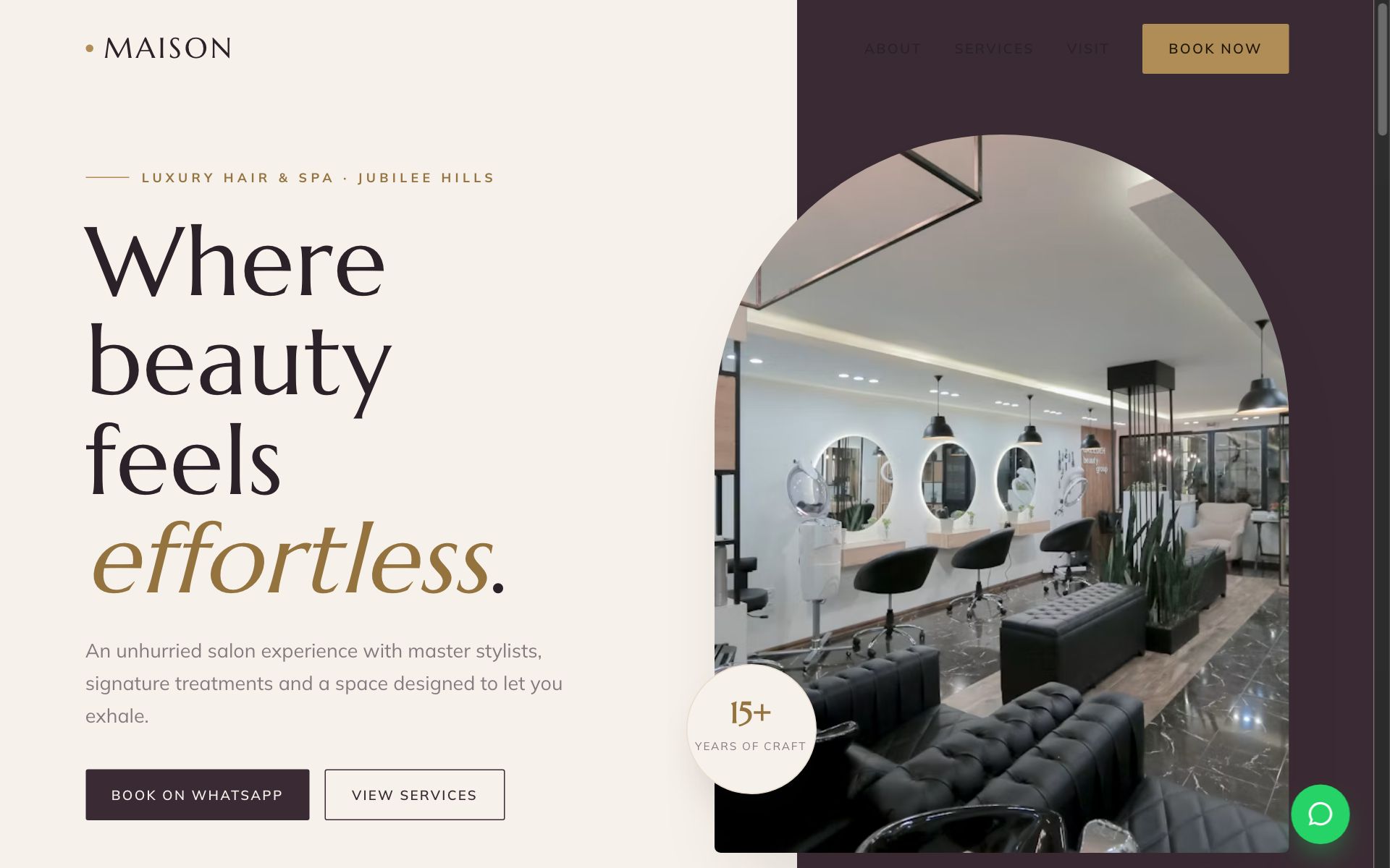 Maison Hair & Spa website preview